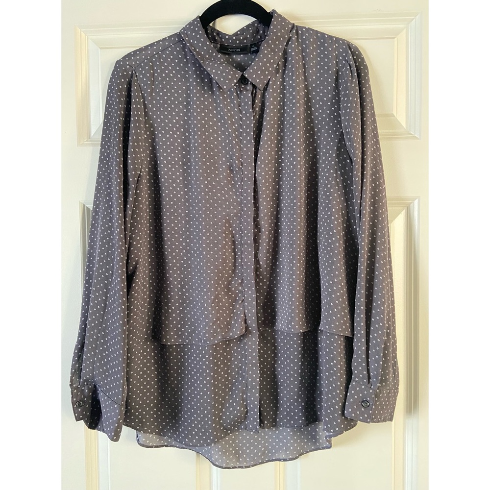 Grey with White Polka Dots Blouse